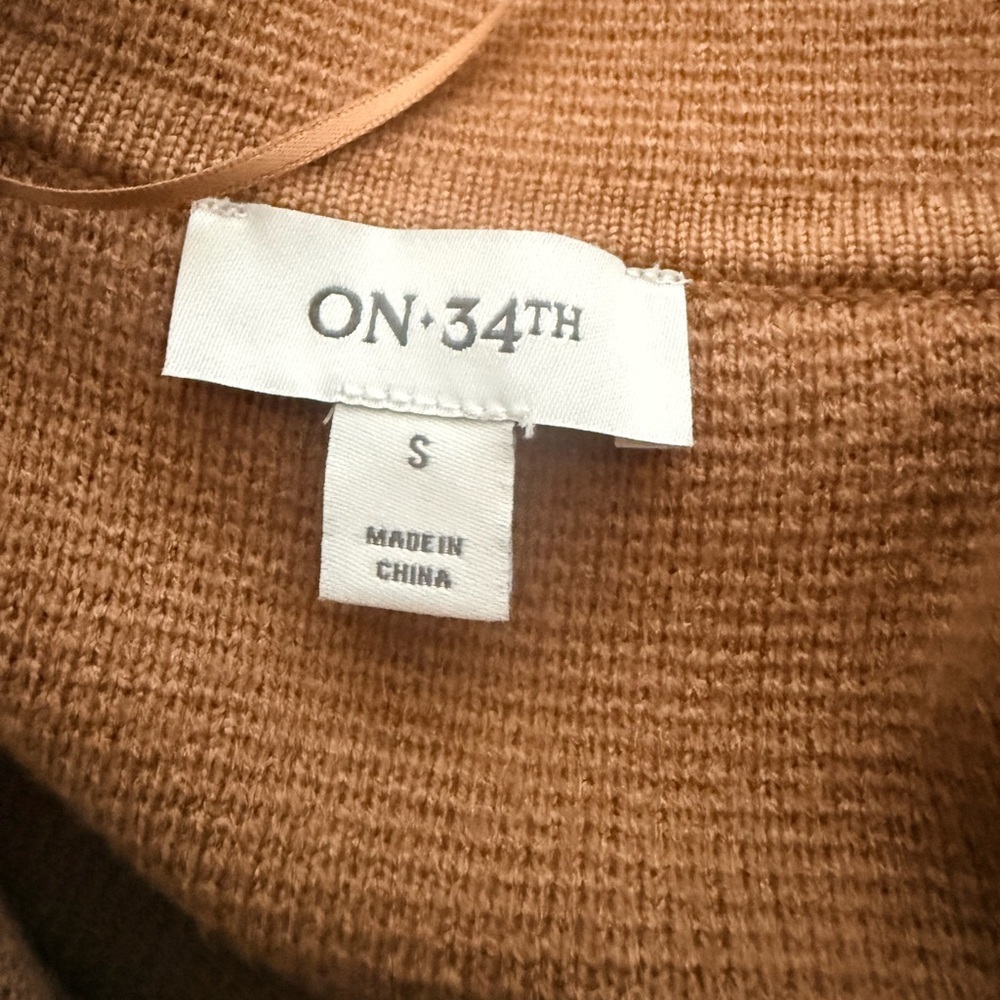 On 34th Open Front Sweater Blazer Cardigan Camel Color - S - Picture 6 of 6